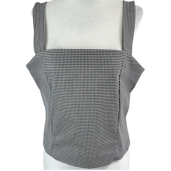 Cupcakes & Cashmere Black &White Gingham Checkered  Woman’s Tank Top NWT 14 - Picture 3 of 13
